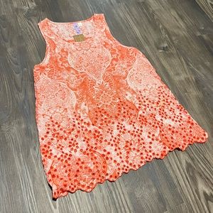 Francesca’s Coral Patterned Sleeveless Blouse - Size S